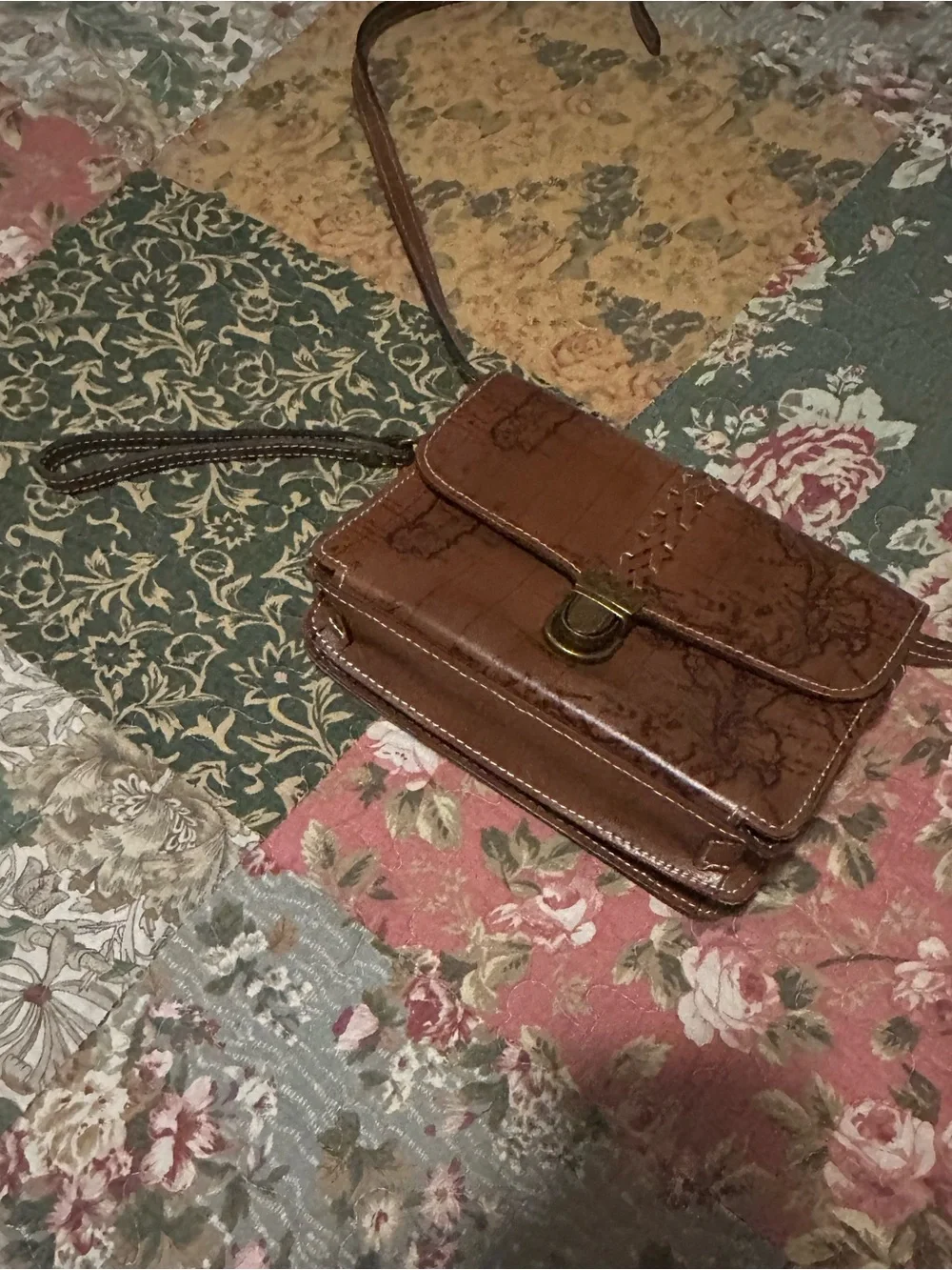 Patricia Nash Leather Crossbody (attached wallet)
